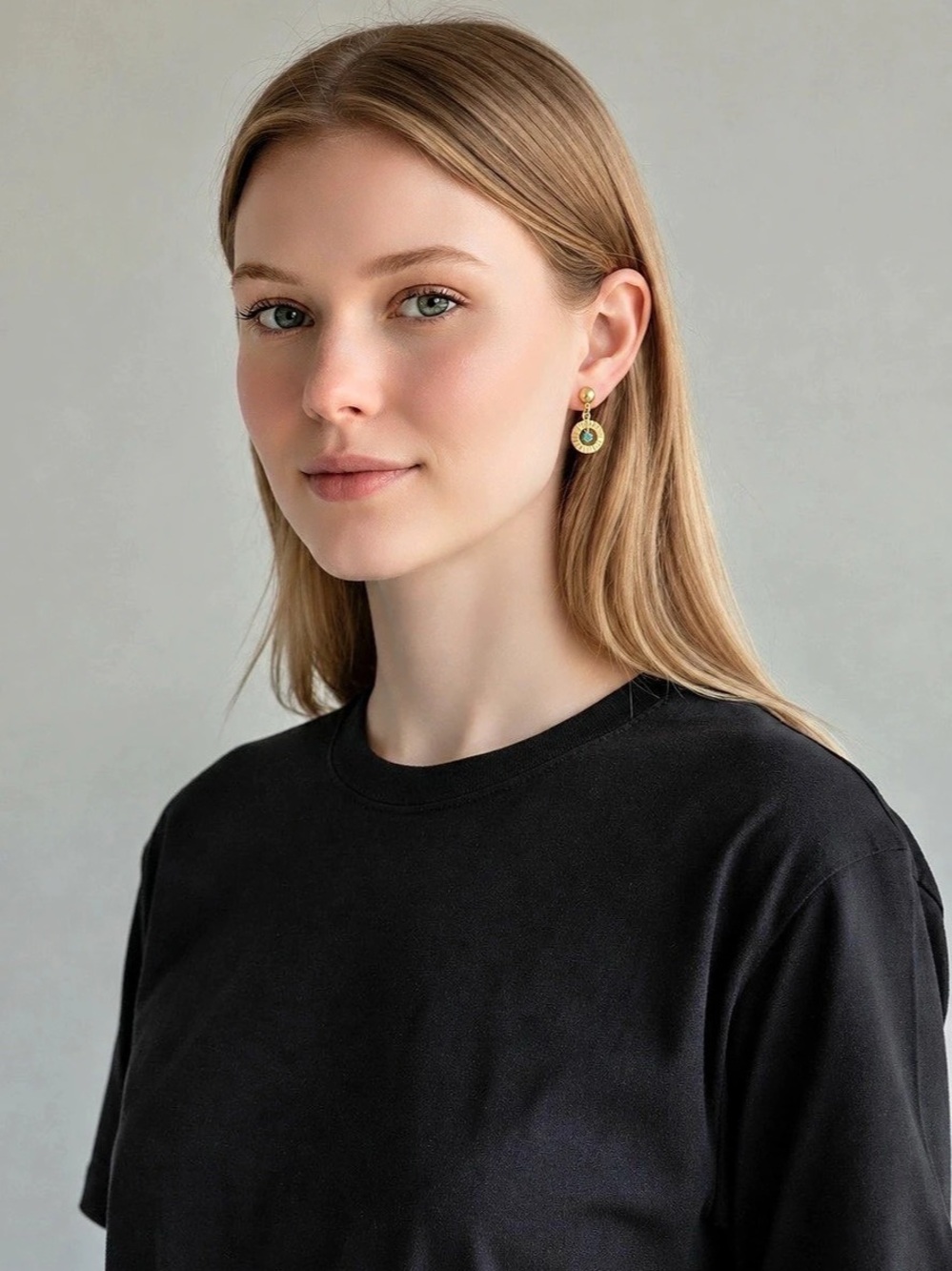 Gold & Green  Dangle Earrings